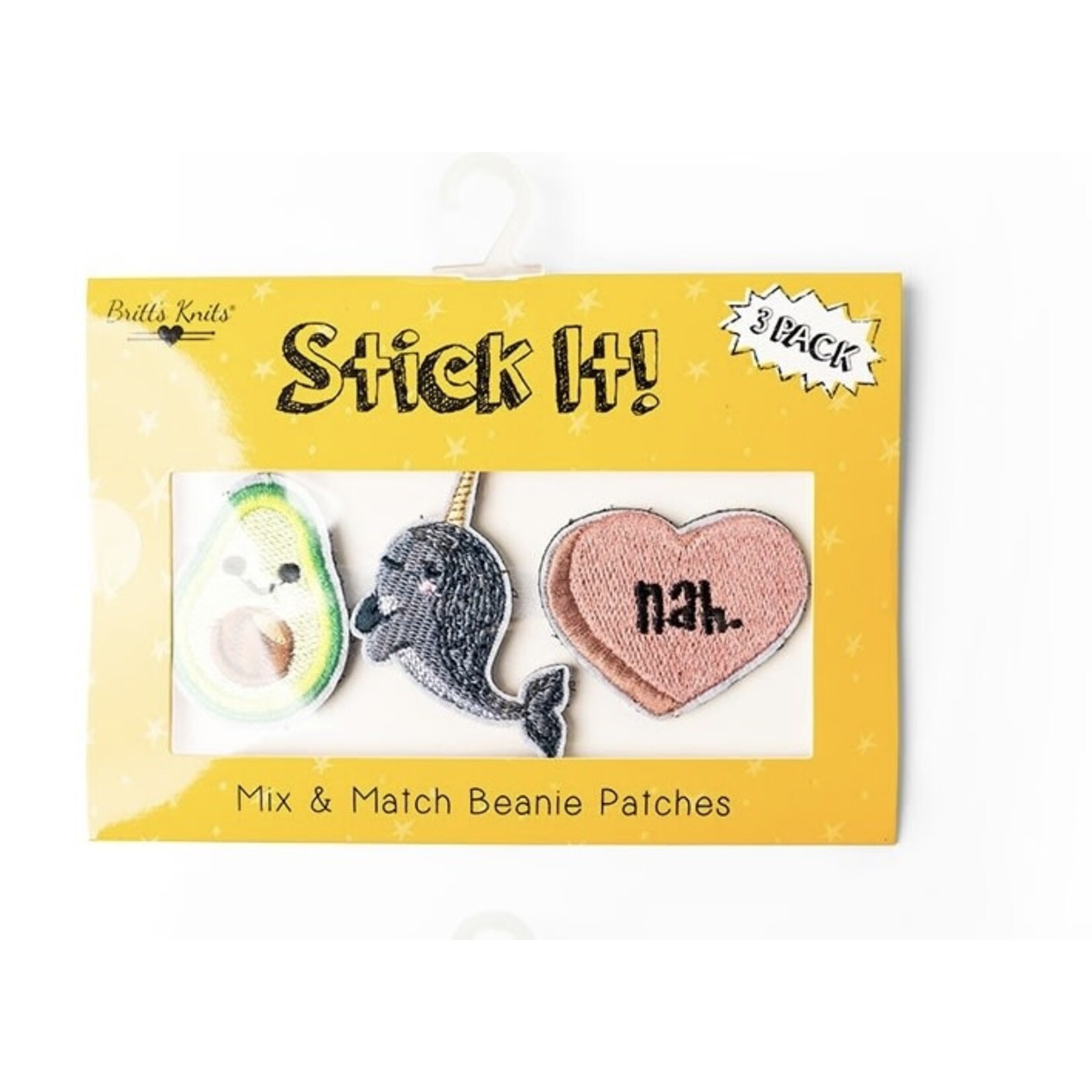 Britt's Knits Britt’s Knits Beanie Stick It Patch Set Norwhal