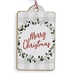 Gerson Merry Christmas Tag Ornament
