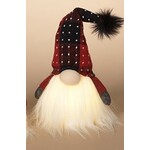 Gerson Red & Black Plaid Lighted Gnome Style 2