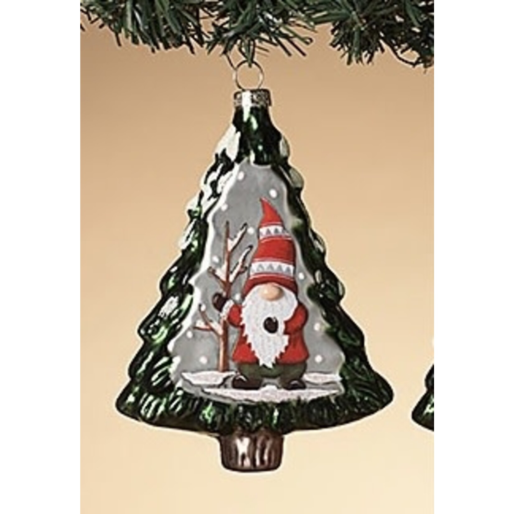 Gerson Glass Tree w/Gnome Ornament Style 1