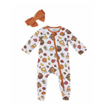 Mudpie Mudpie Thanksgiving Sleeper & Headband Set