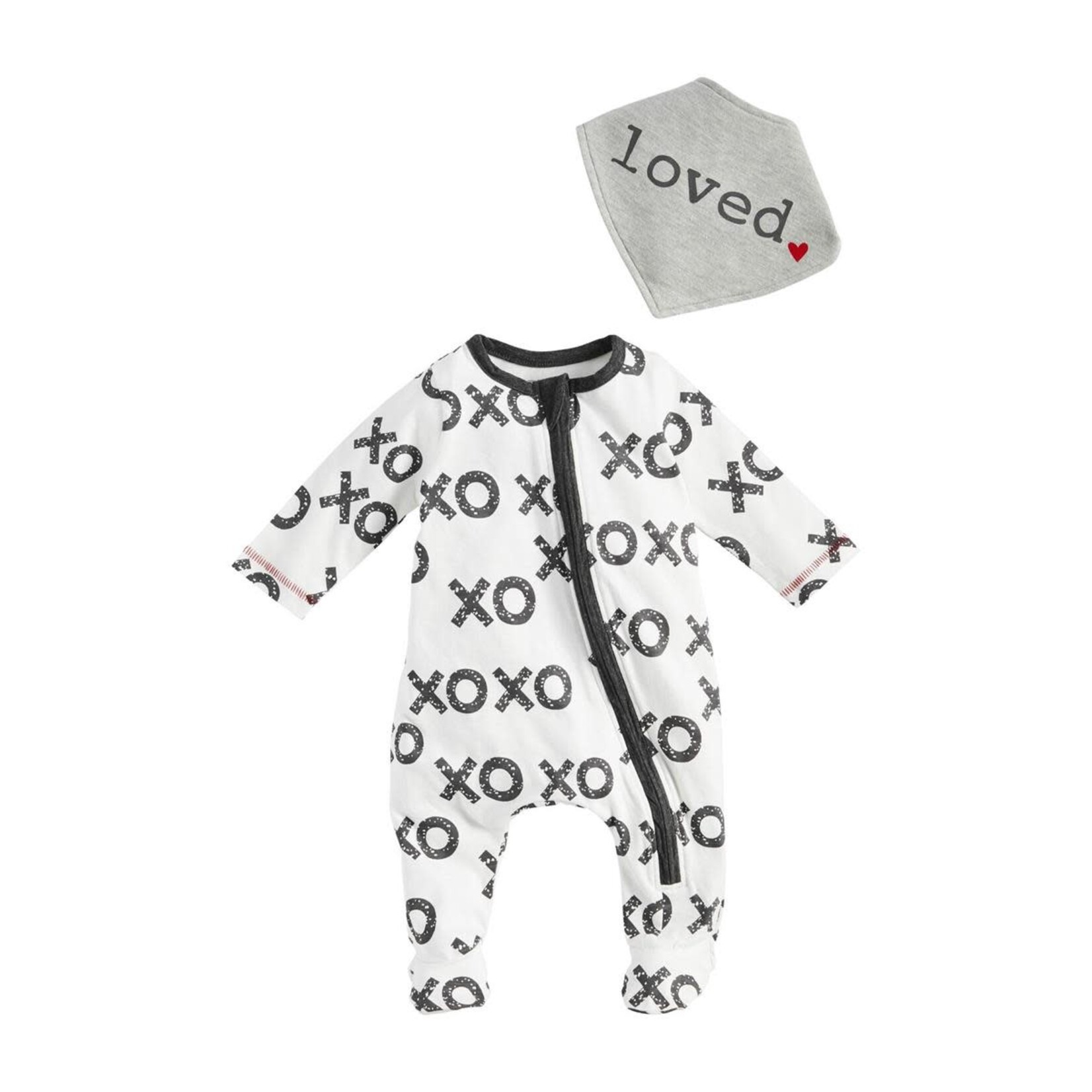 Mudpie Mudpie XO Sleeper & Bib Set 0-3M