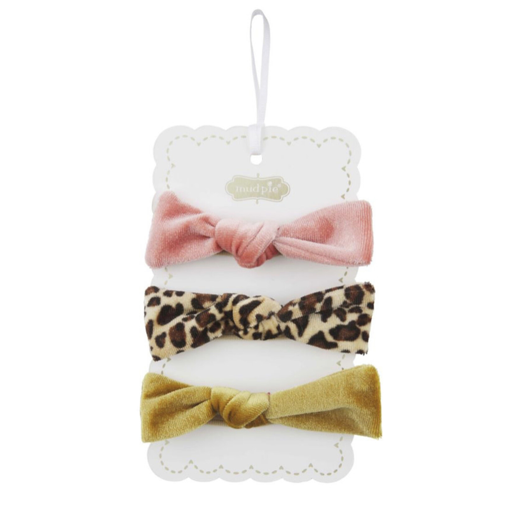 Mudpie Mudpie Mustard Velvet Bow Headband Set