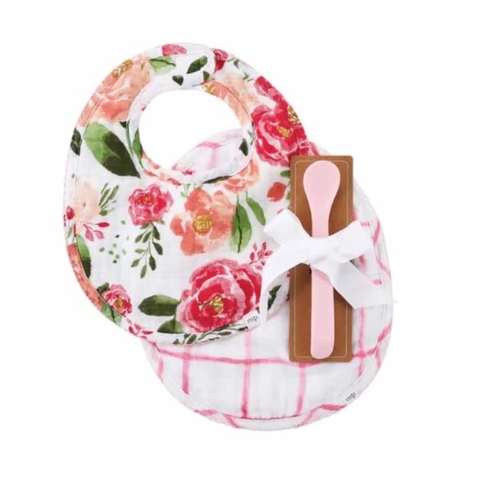 Mudpie Mudpie Muslin Bibs & Silicone Spoon Set Floral