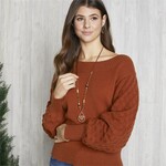 Coco + Carmen Coco + Carmen Ginger Boat Neck Pointelle Sweater