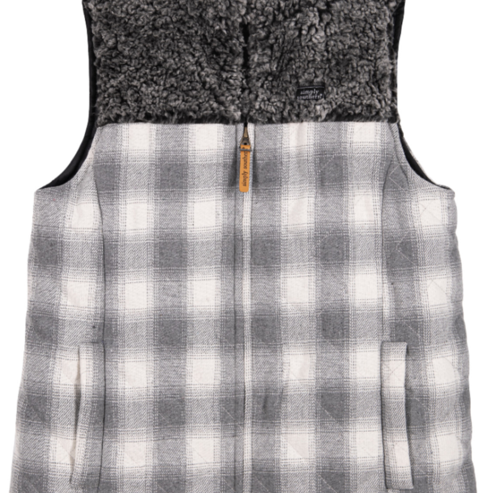 Simply Southern Lumber Jill Vest Plaid Gray - A Gathering Place