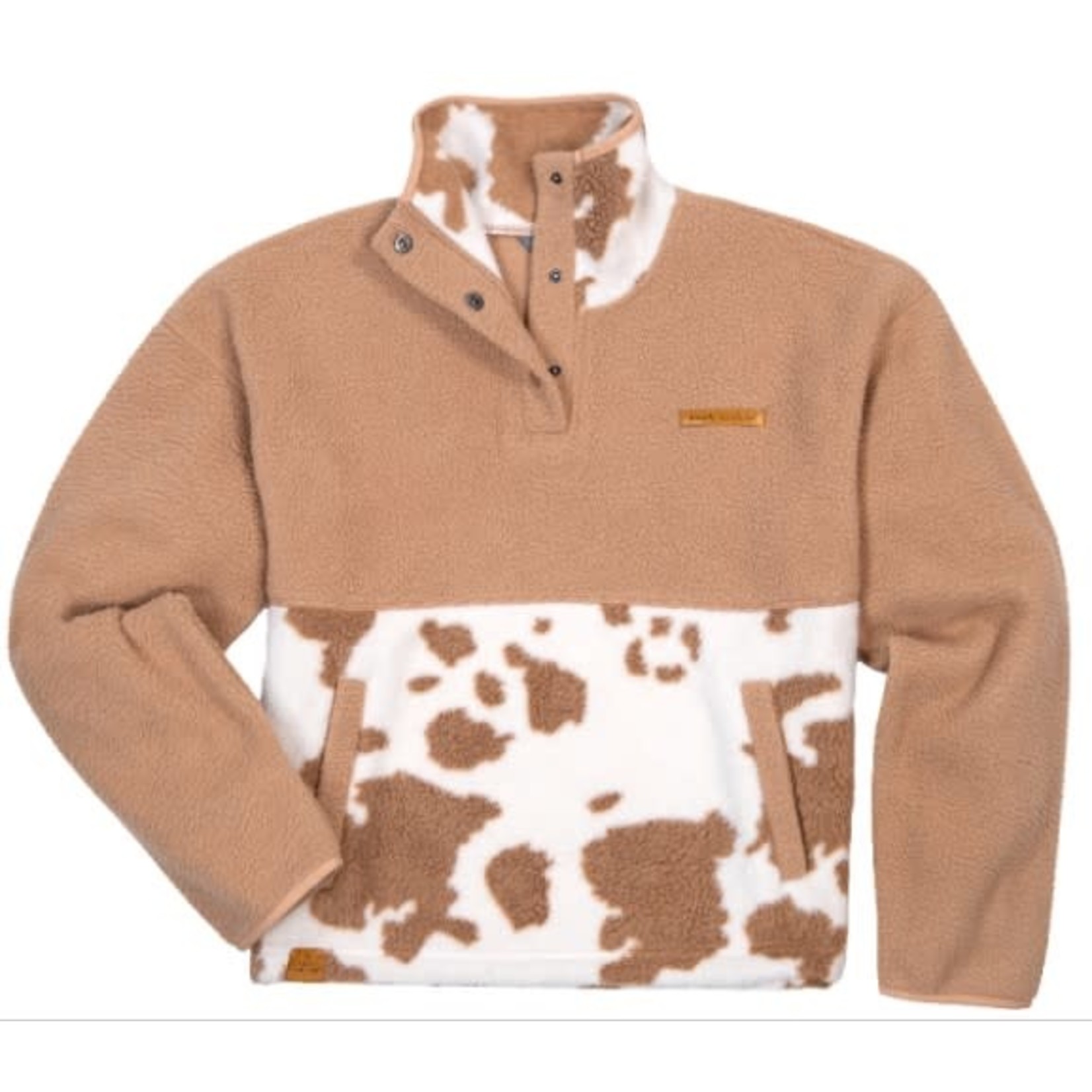 Simply Southern Simply Southern Quarter Snap Sherpa Pull Over Cow