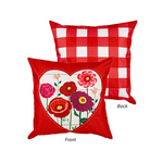 Evergreen Heart of Flowers Outdoor Pillow Cover