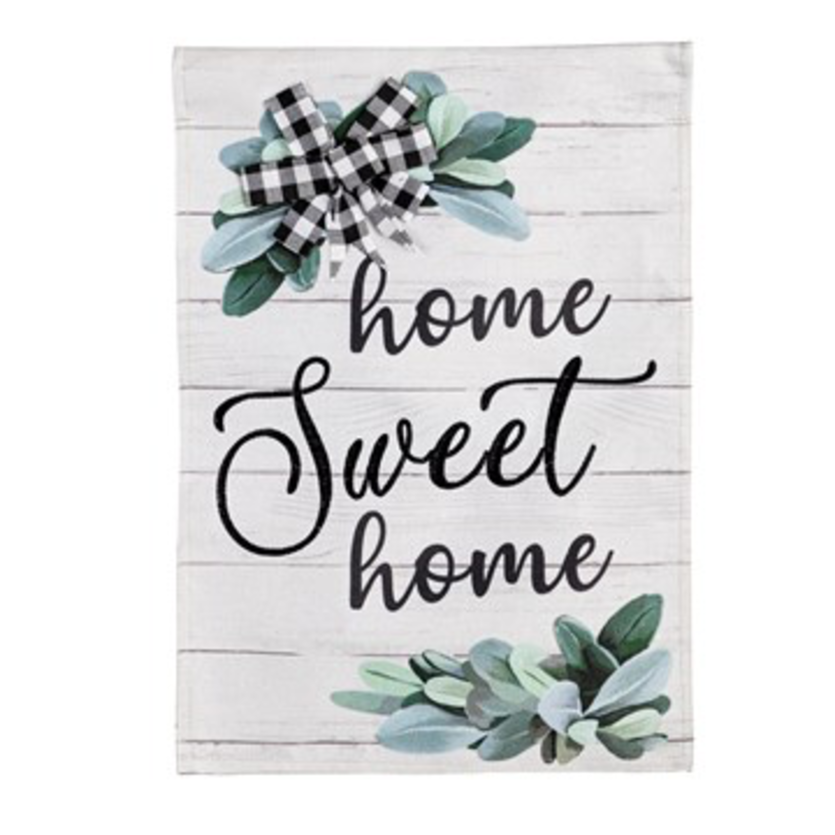 Evergreen Home Sweet Home Eucalyptus Garden Flag