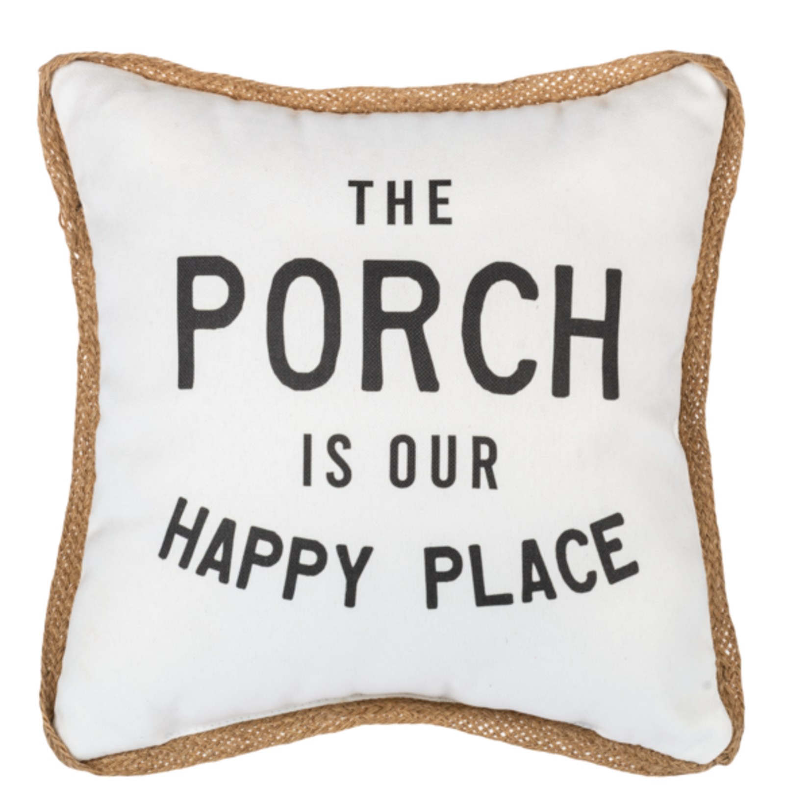 Ganz White Porch Pillow Our Happy Place