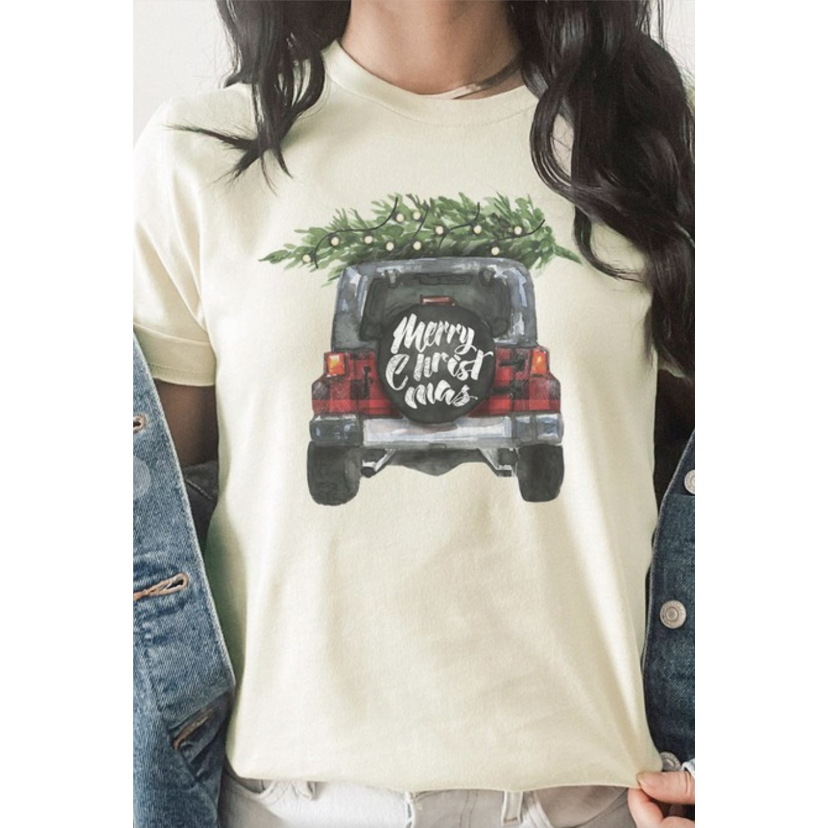 Kissed Apparel Kissed Apparel Merry Christmas Jeep T-Shirt Small
