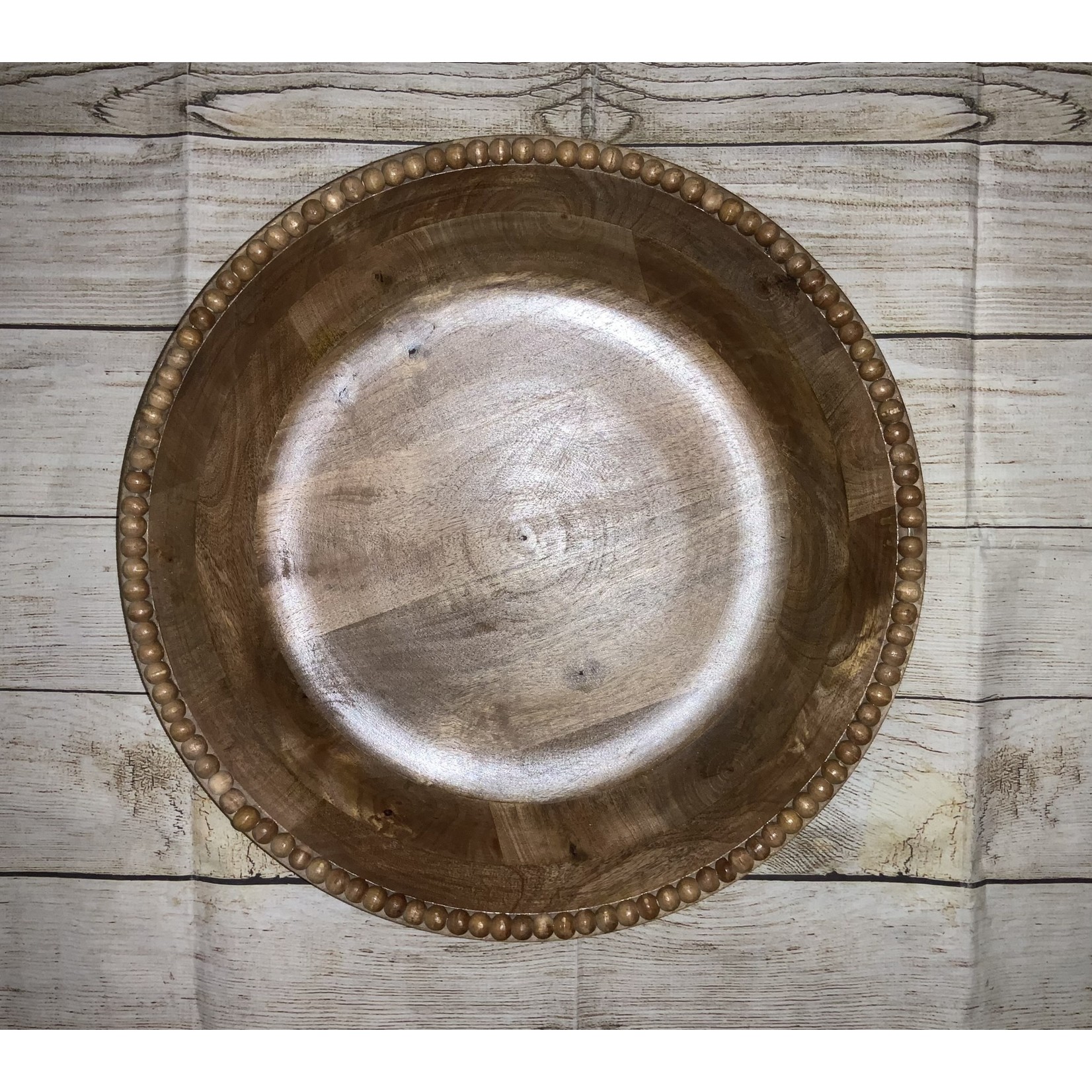 Mudpie Mudpie Large Wooden Beaded Bowl