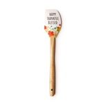 Krumbs Kitchen White Silicone Spatula Happy Thankful Blessed