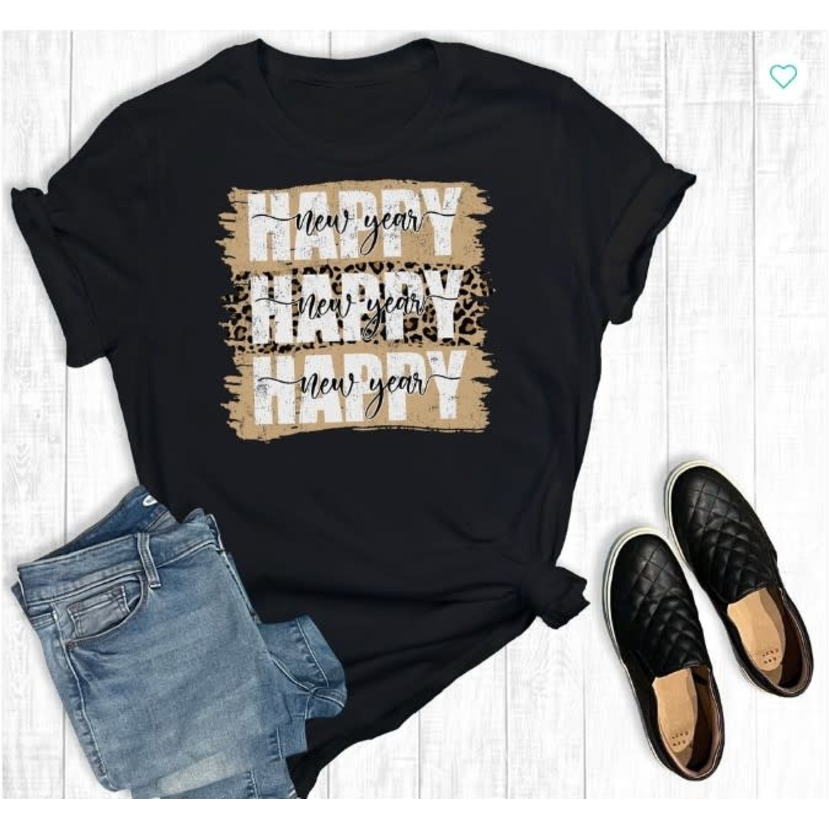The Way Down South The Way Down South Leopard Happy New Year T-Shirt