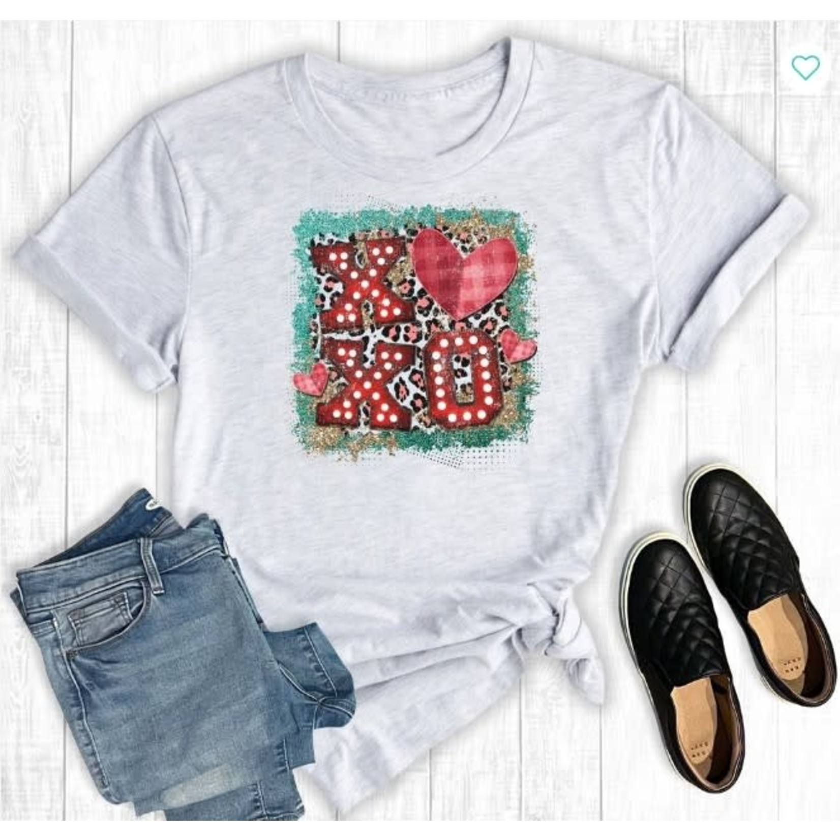 The Way Down South The Way Down South Turquoise Valentine XOXO T-Shirt Size 3XL