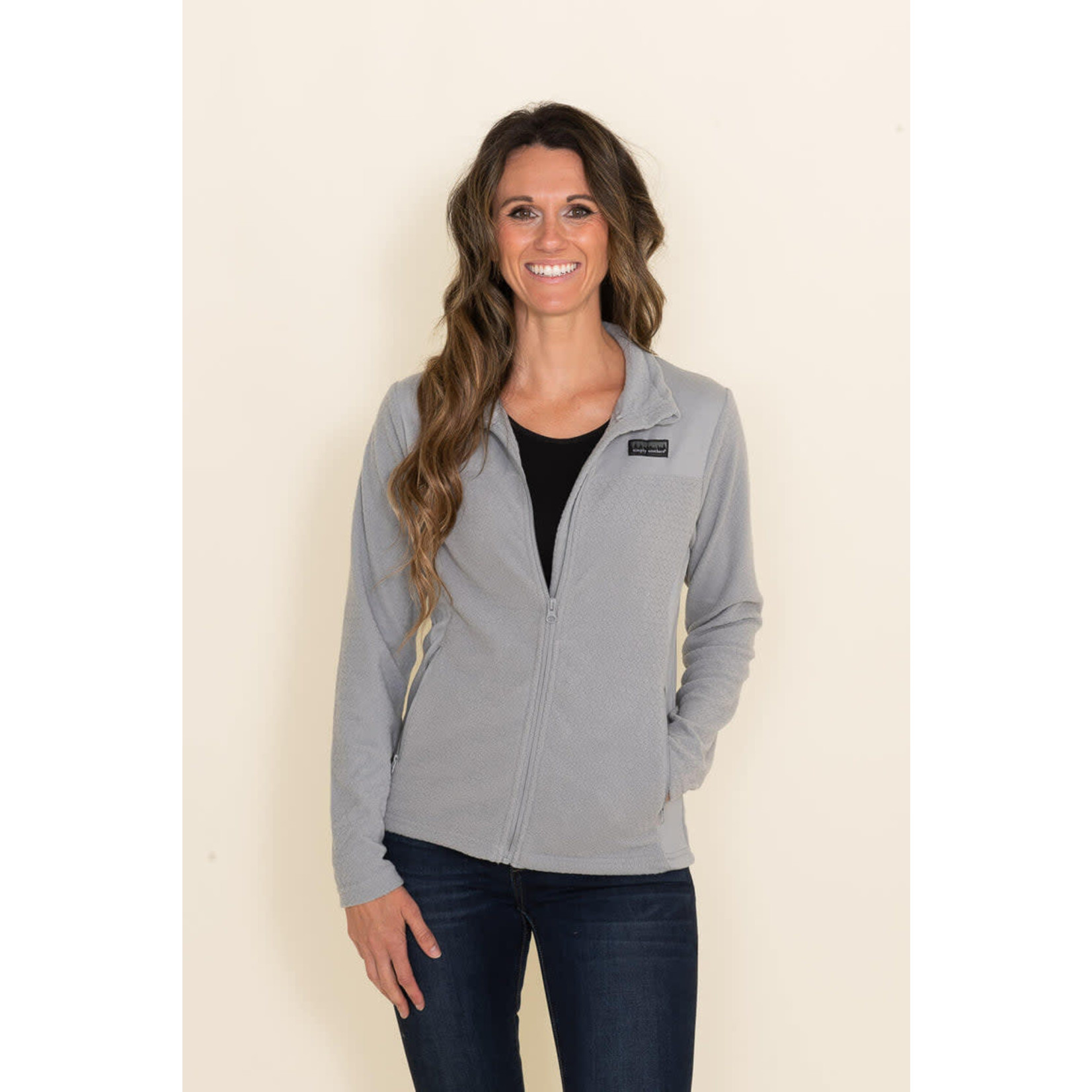 Simply Southern Simply Southern Recycle Zip Jacket Gray Extra Large