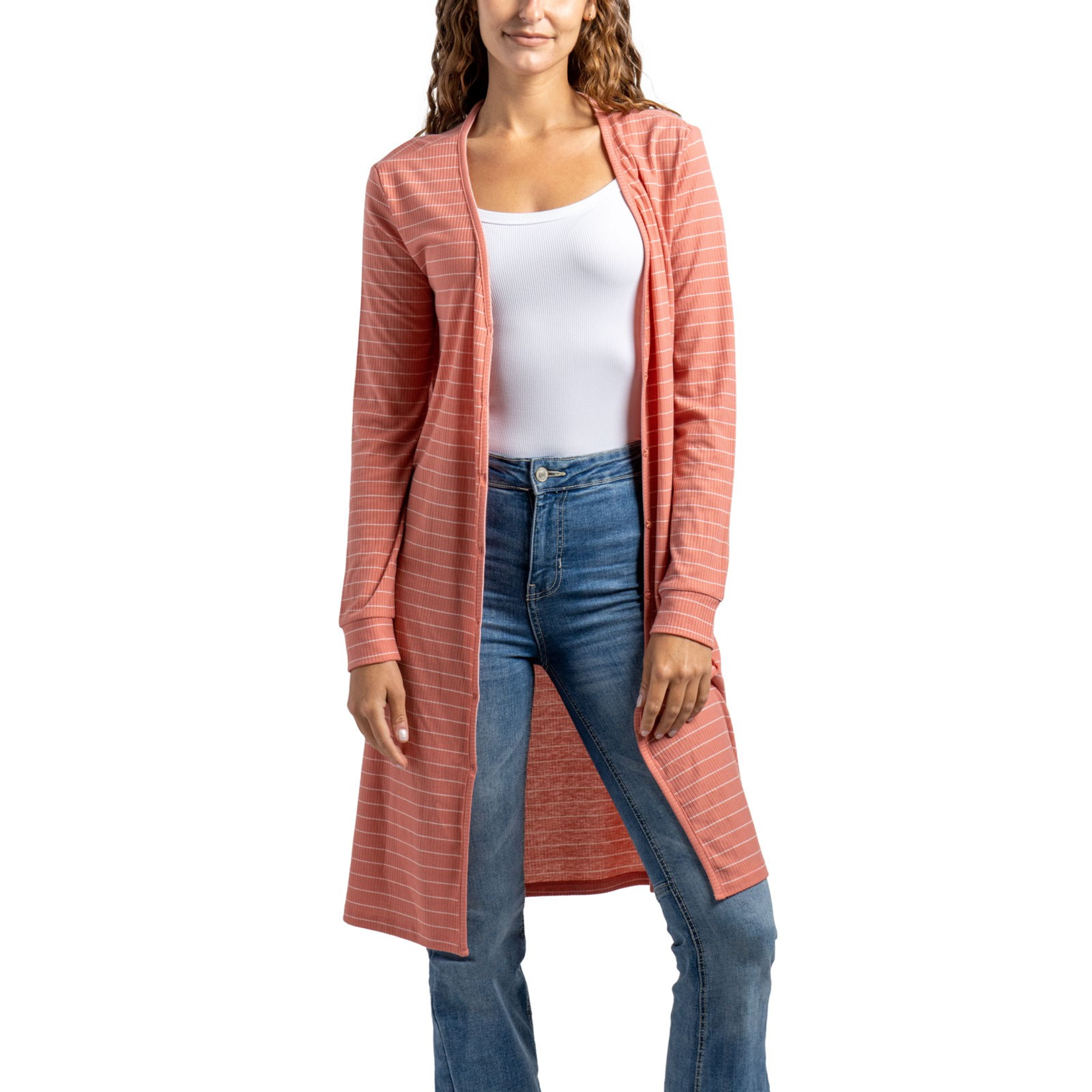 DM Merchandise Allthreads Coastal Cardigan Coral Small