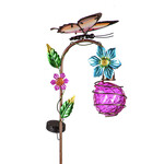 Evergreen Solar Butterfly Yard Stake Pink