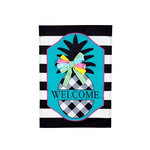 Evergreen Black & White Pineapple Garden Appliqué  Flag
