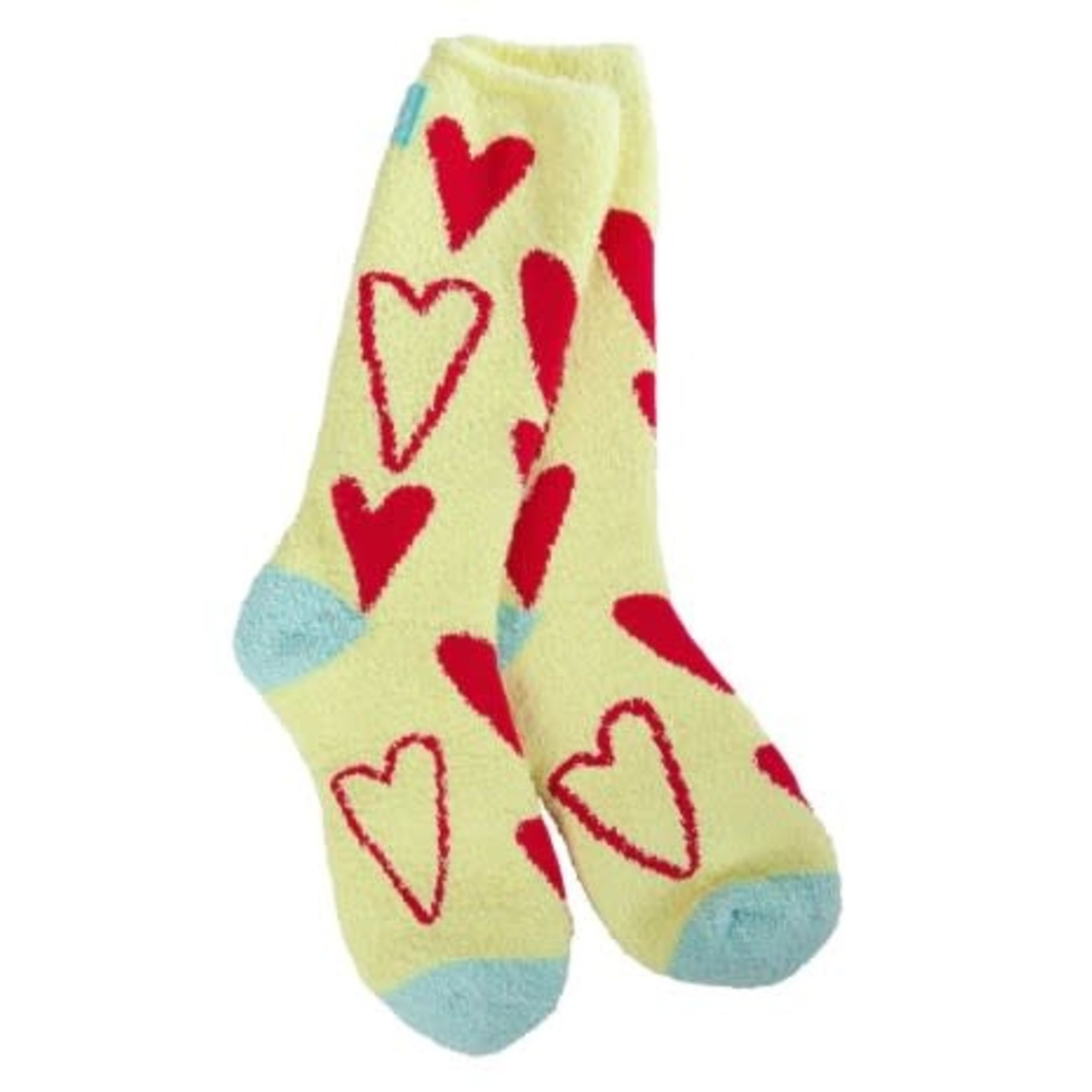 World's Softest World's Softest Socks Cozy Crew Red Hearts