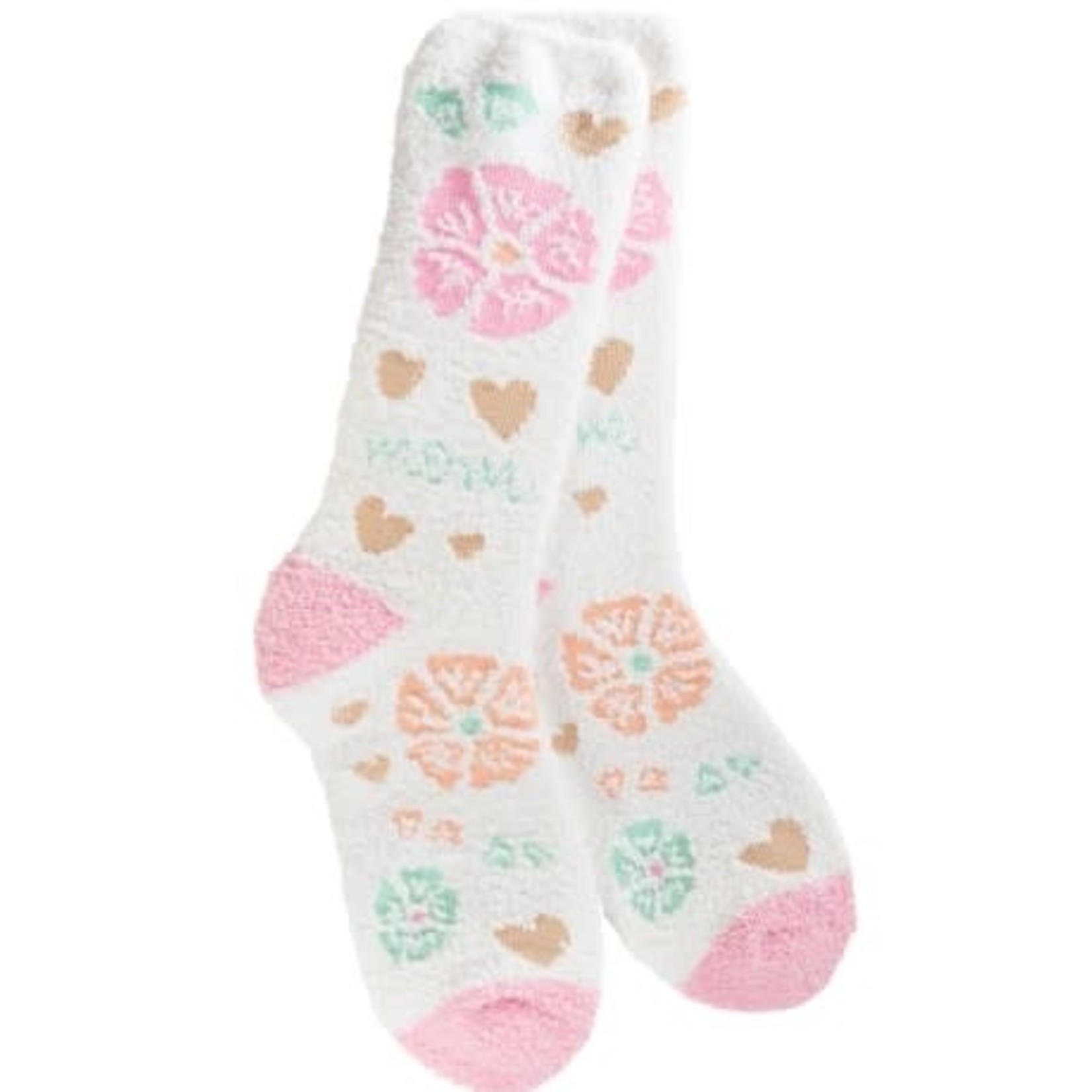 World's Softest World's Softest Crew Socks Floral Heart Mom