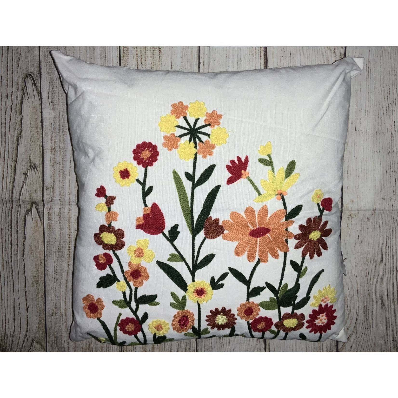Gerson Embroidered Floral Pillow Style 1