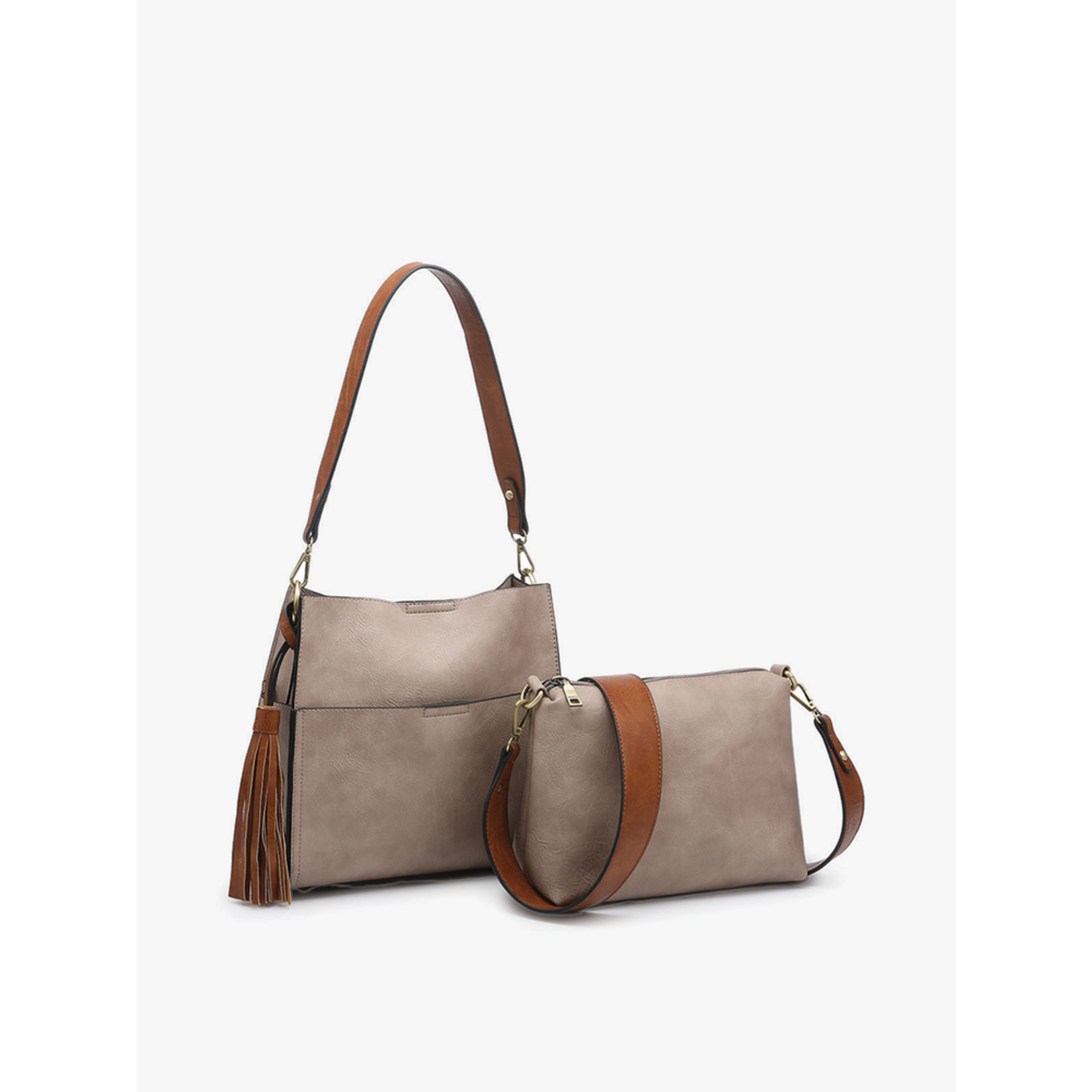 Jen & Co Jen & Co Lyla Bucket Bag Warm Grey M1867