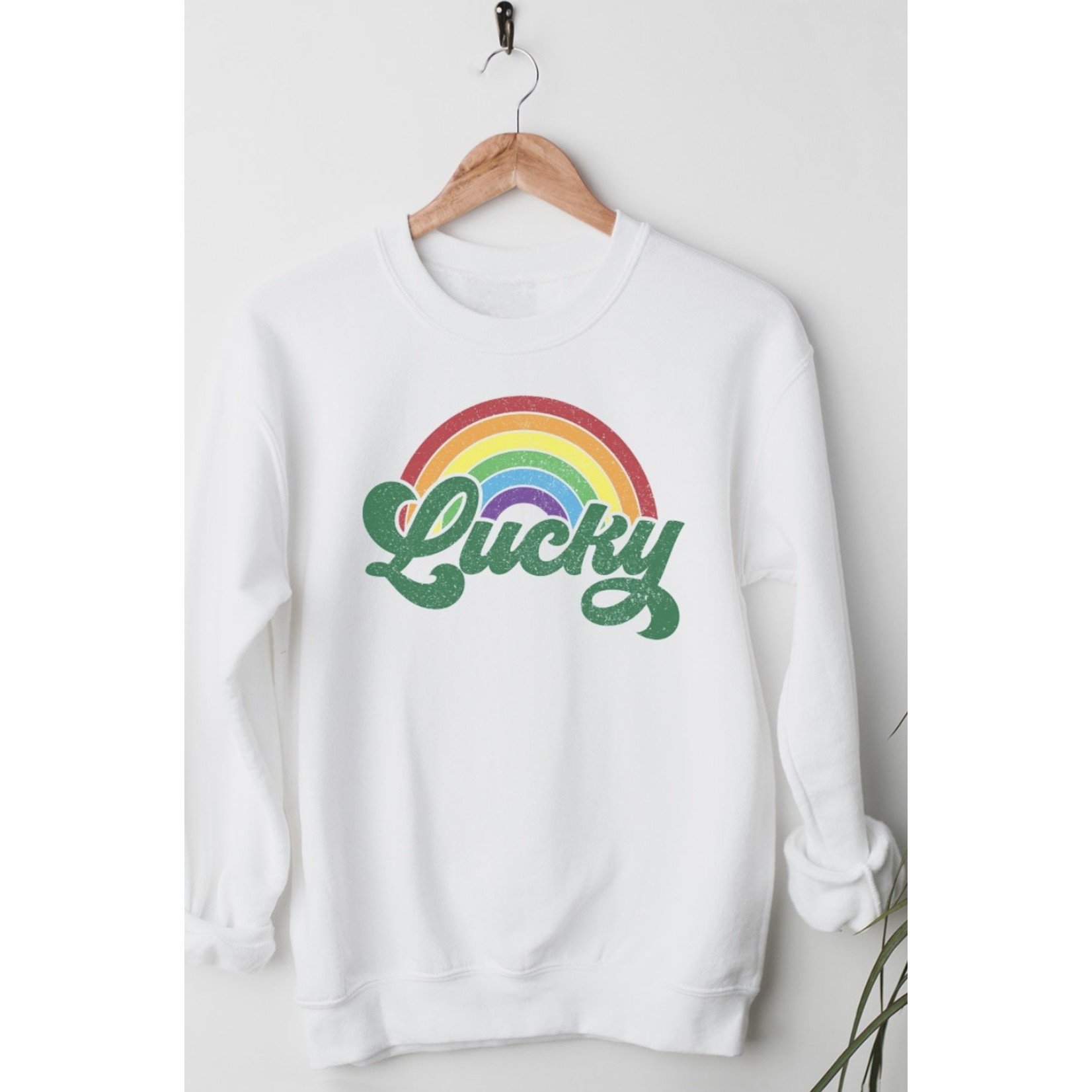 Kissed Apparel Kissed Apparel Distressed Lucky Rainbow Crewneck XL