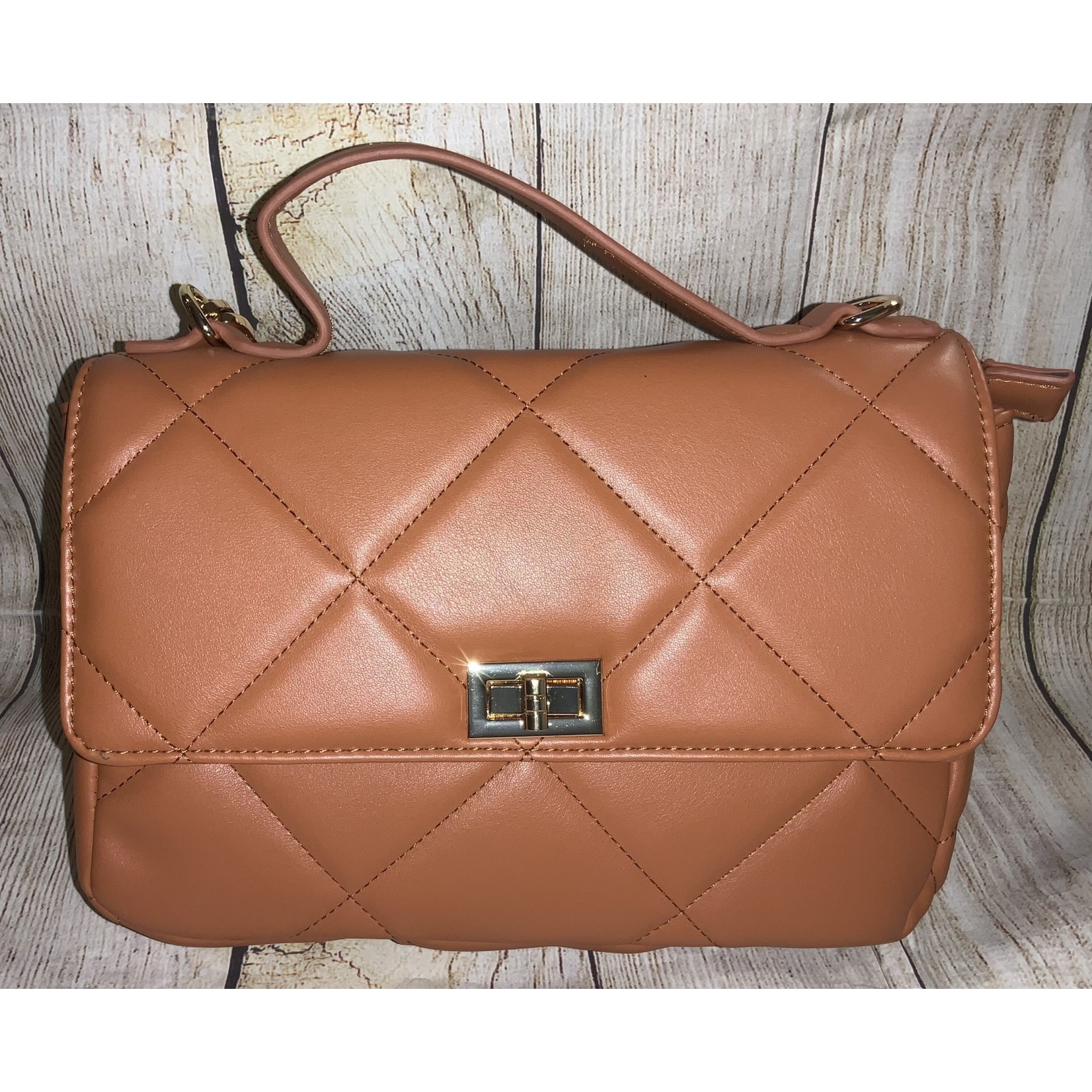 Jen & Co Jen & Co Twist Lock Crossbody Light Brown EH2244