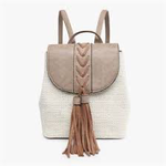 Jen & Co Jen & Co Eleanora Backpack White Grey BP2277