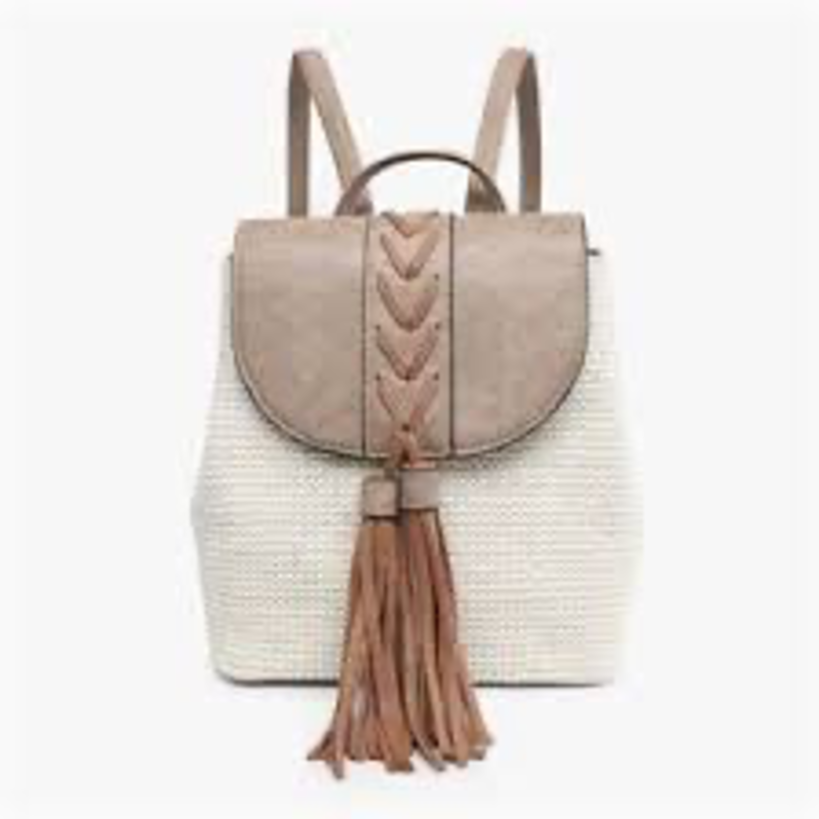 Jen & Co Jen & Co Eleanora Backpack White Grey BP2277