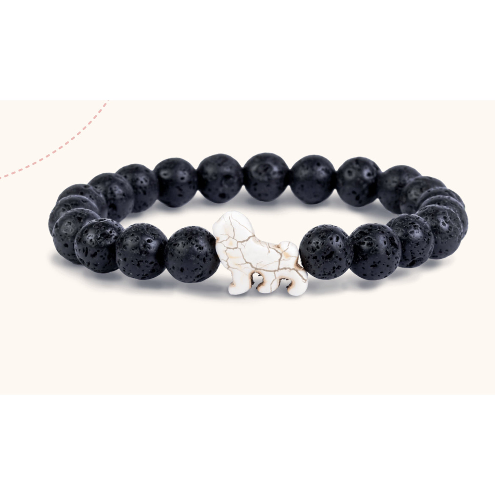 Fahlo Fahlo Lion Bracelet Lava Stone
