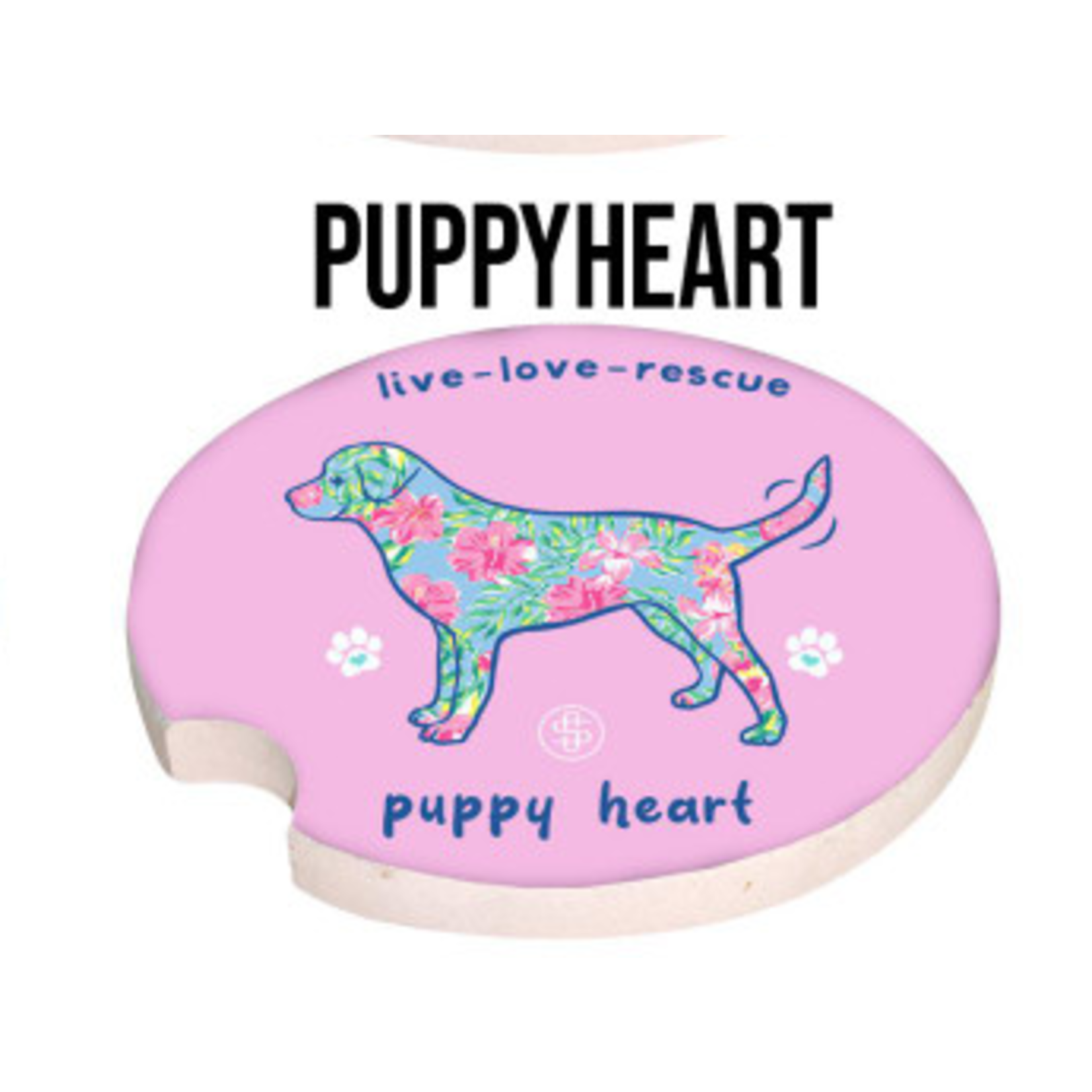 Simply Southern Simply Southern Car Coaster Puppy Heart