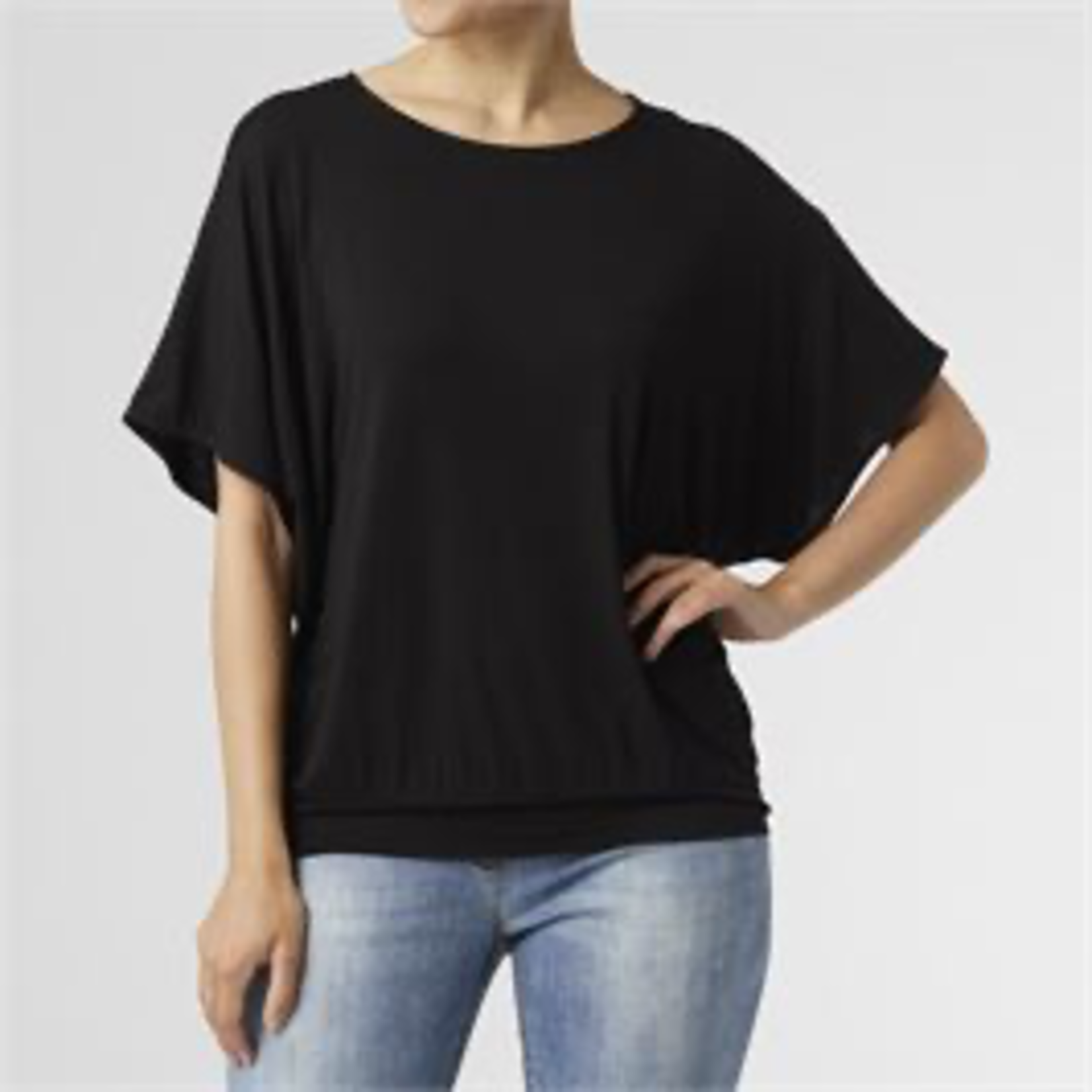 Coco + Carmen Coco+Carmen Laini Banded Hem Dolman Top Black Size XXL