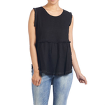 Coco + Carmen Coco+Carmen Runway Linen Fringe Tank Black