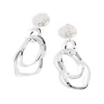Whispers Whispers Silver Pearl Wave Earrings WN004565