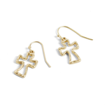 Whispers Whispers Gold Hollow Cross Earrings WN004540