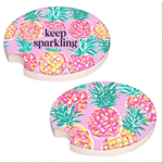 Simply Southern Simply Southern Car Coaster Set Pineapple Keep Sparkling