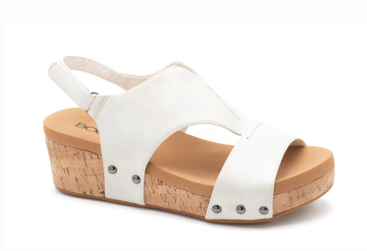 faith white wedges