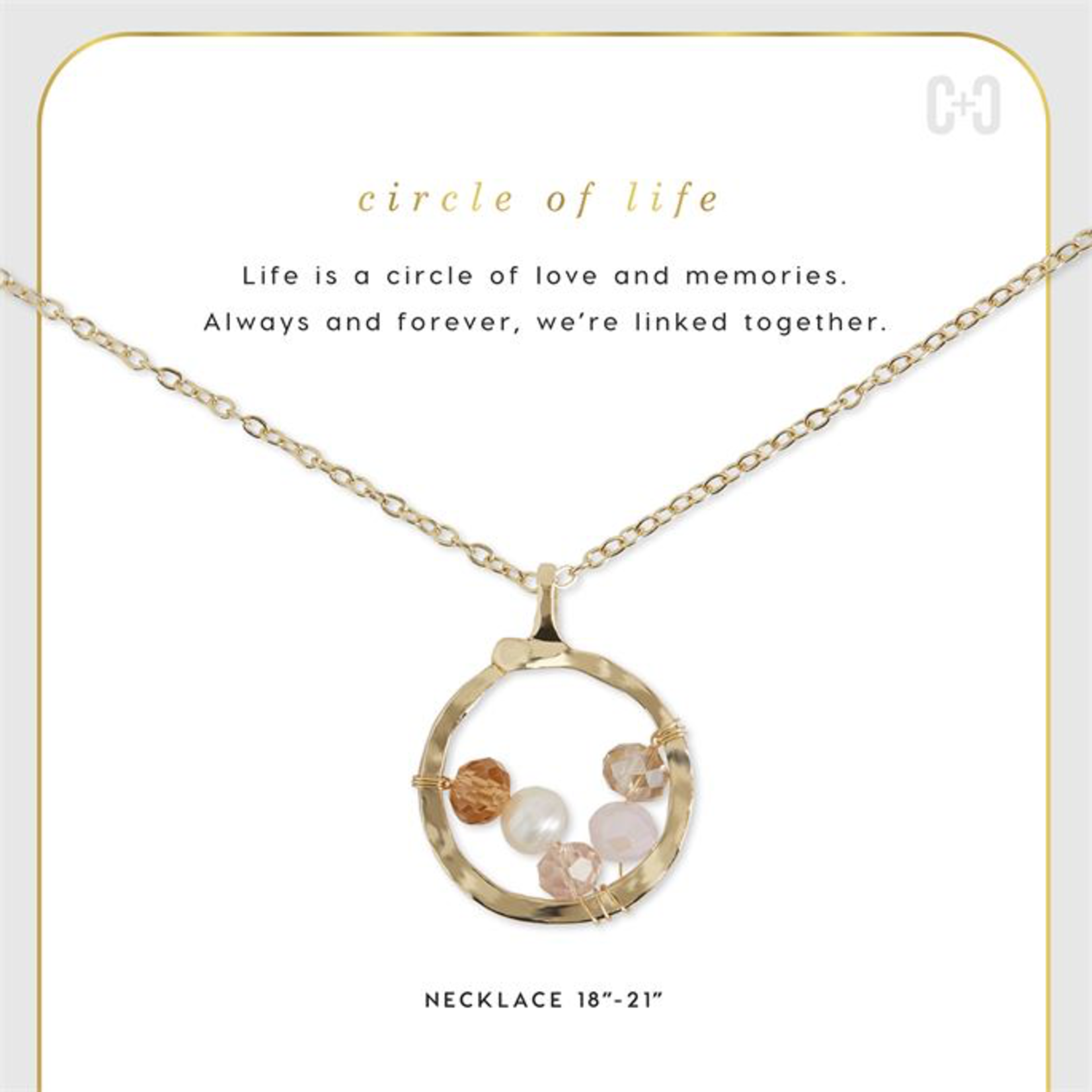 Coco + Carmen Coco+Carmen Circle of Life Necklace Gold/Pink