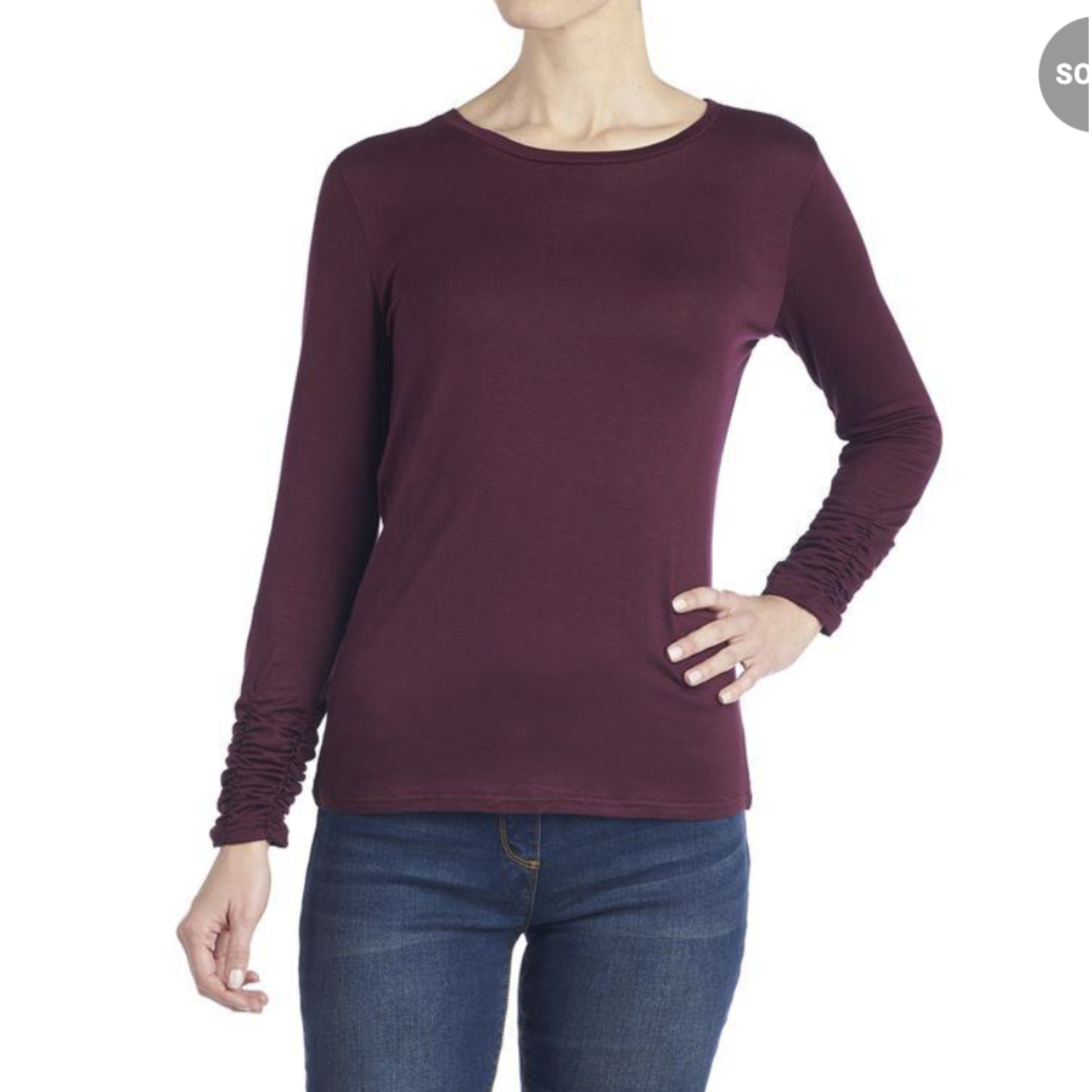 Coco + Carmen Coco + Carmen Scrunch Sleeve Crew Neck Tee  2039067