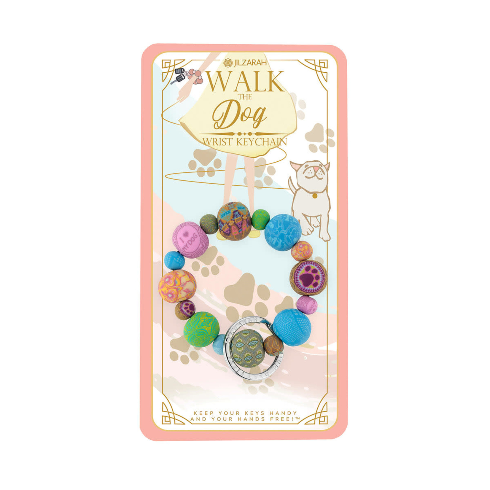 Jilzarah Jilzarah Walk the Dog Wrist Keychain