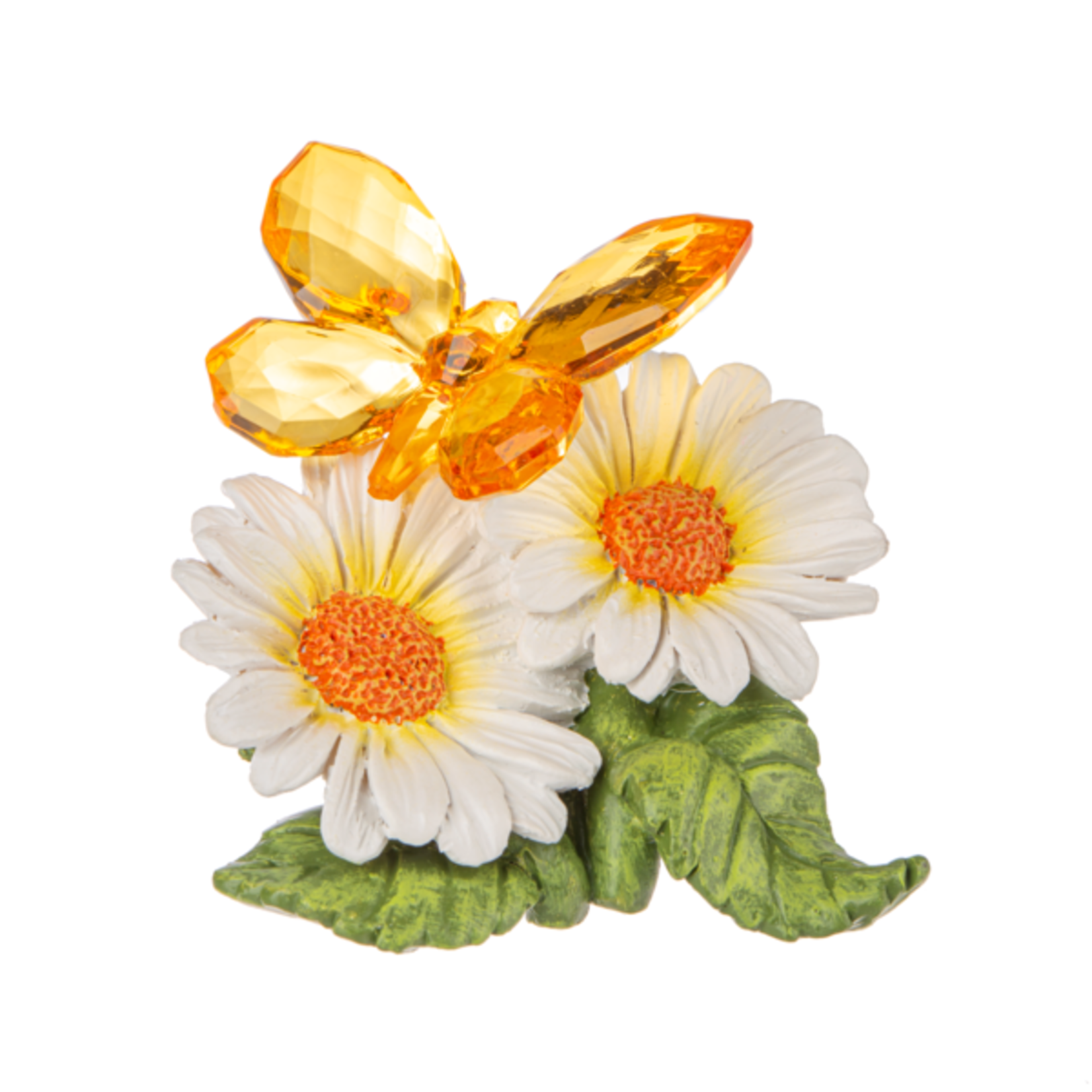 Ganz Acrylic Butterfly on White Daisies