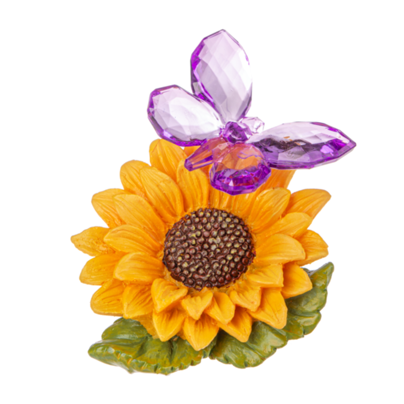 Ganz Acrylic Butterfly on Yellow Sunflower