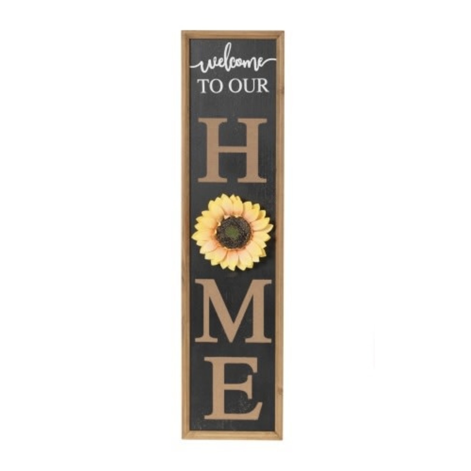 Gerson Welcome to Our Home Wooden Sunflower Sign Style 1