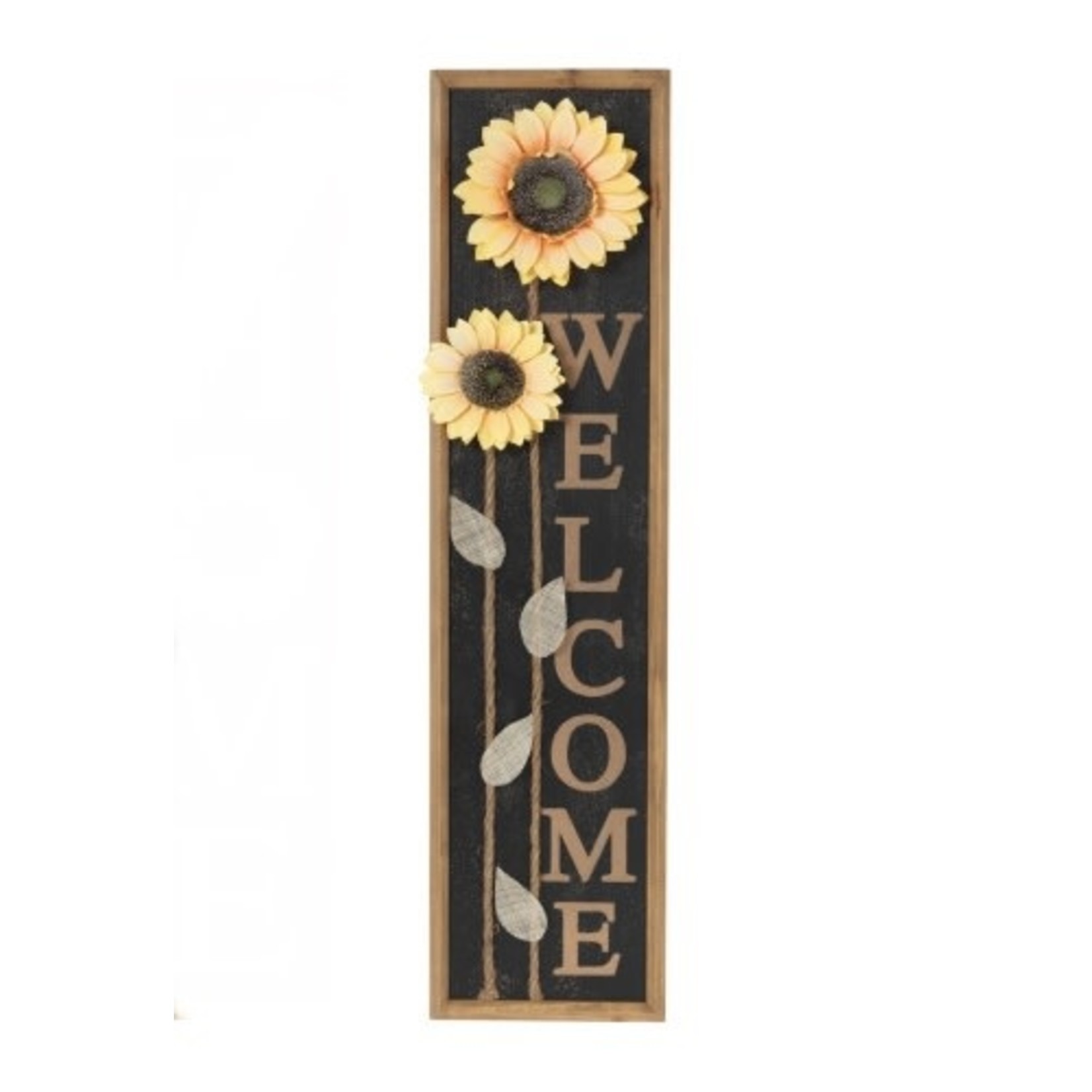 Gerson Welcome Wood Sunflower Sign Style 2