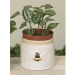 Gerson Ceramic Bee Design Planter White
