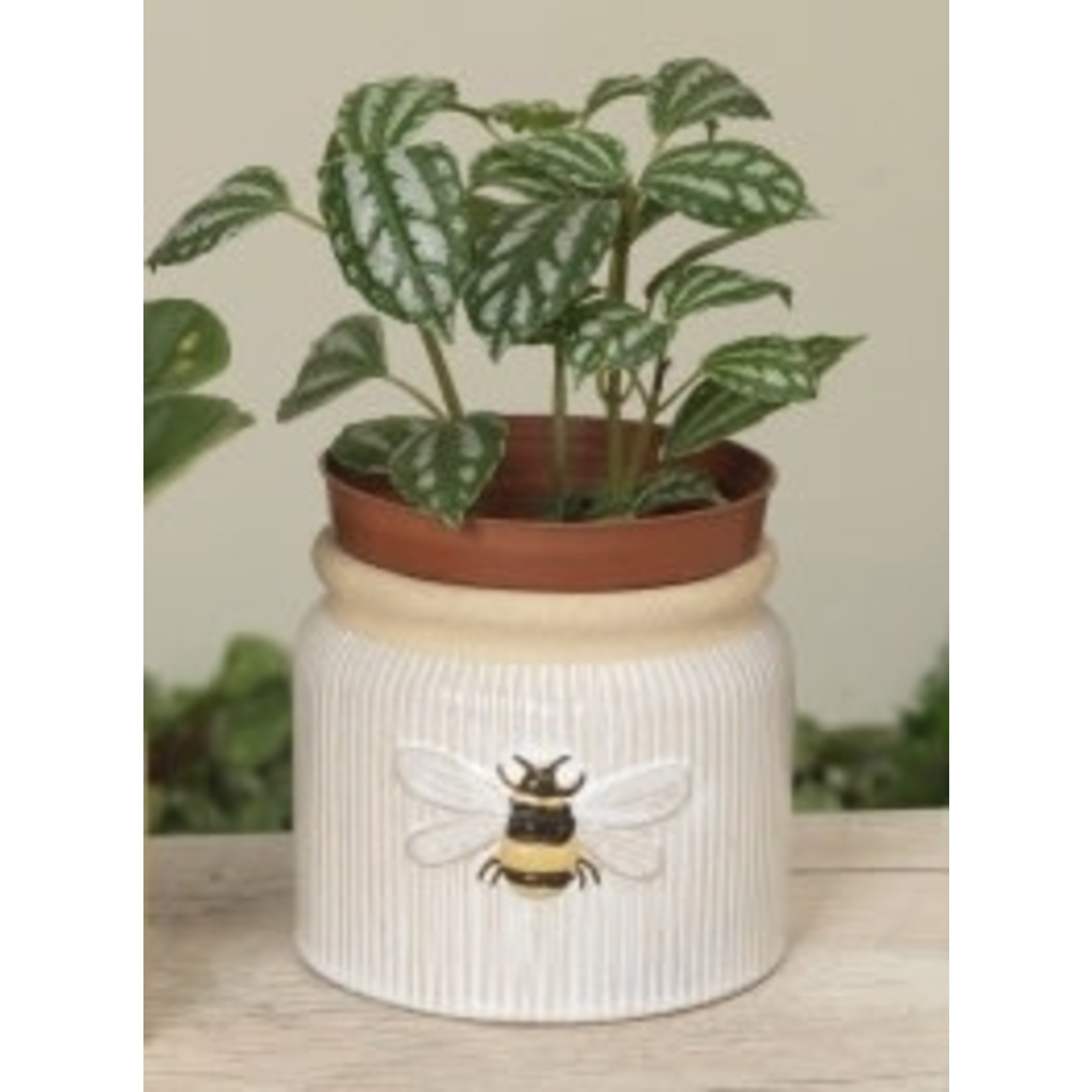 Gerson Ceramic Bee Design Planter White