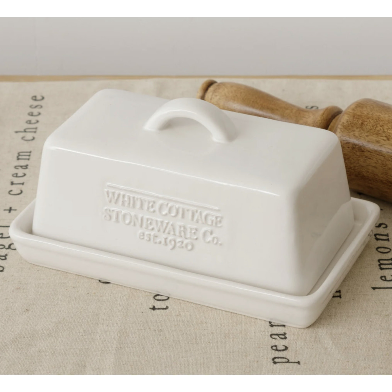 Audrey’s White Cottage Ceramic Butter Dish