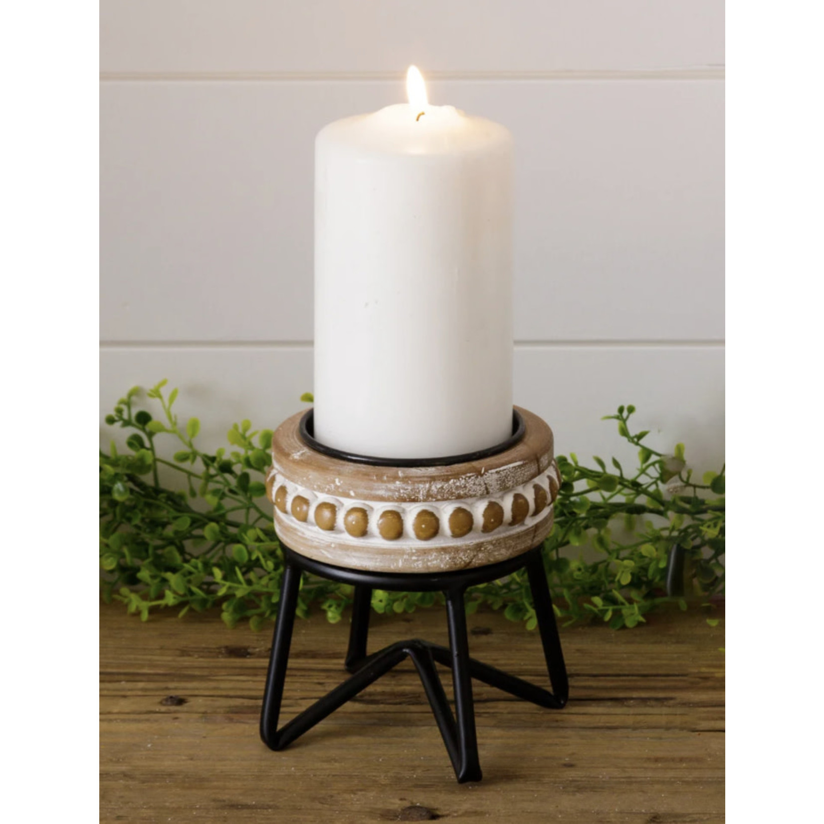 Audrey’s Beaded Pillar Candle Stand Small